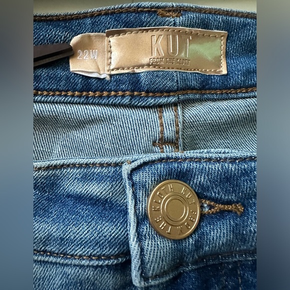 Kut from the Kloth Kelsey Fab Ab Ankle Flare Blue Jeans Size 22W Plus Size - Picture 10 of 11